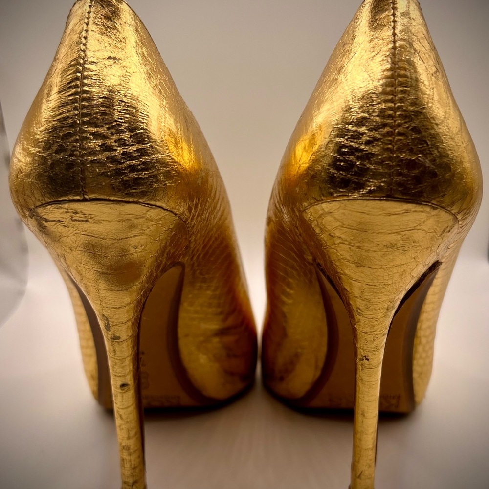 Glamorous KORS MICHAEL KORS Gold Shoes with Snakeskin effect leather Size 7 - Picture 4 of 13